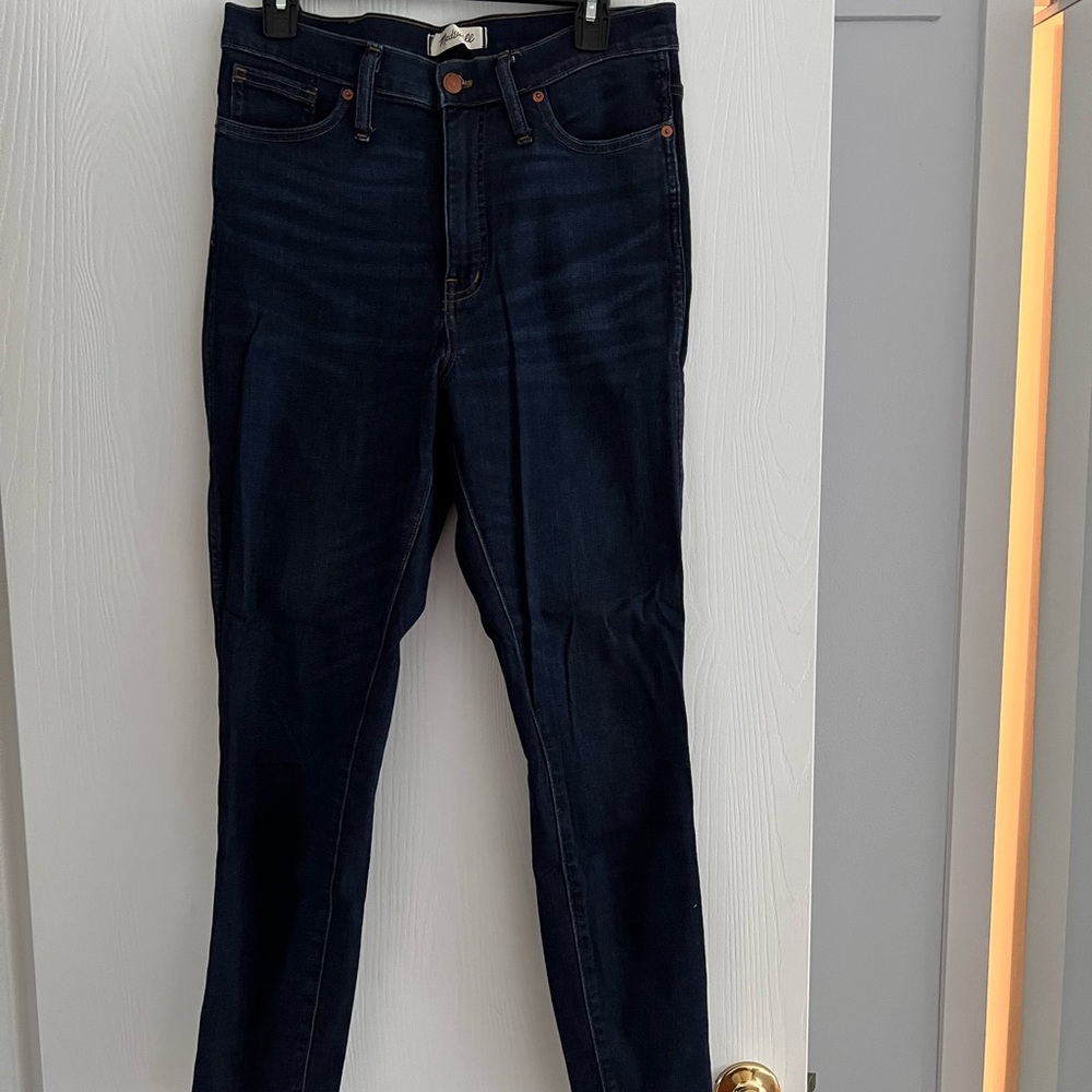 Dark wash madewell 10” high rise skinny jeans